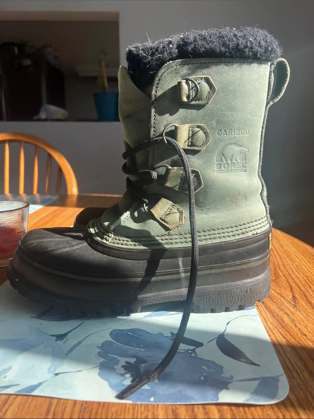 Sorel caribou Waterproof Winter Snow Boots - Green/Black